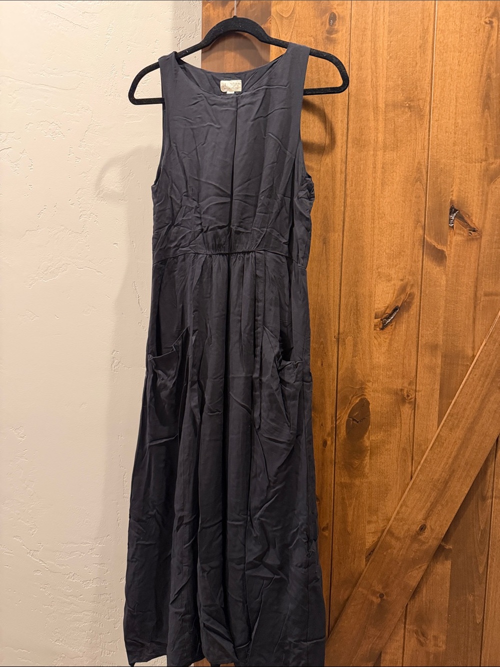 Women’s Maxi Dress in Charcoal with Pockets